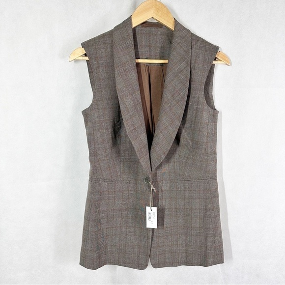 Eleventy 4 Femme Wool Blend Single Breasted Suit Jacket Size US 2 Camel Brown - Picture 1 of 8